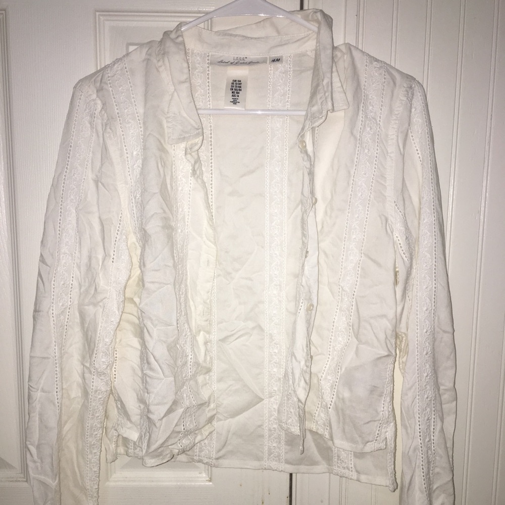 flowy, white, button-up top